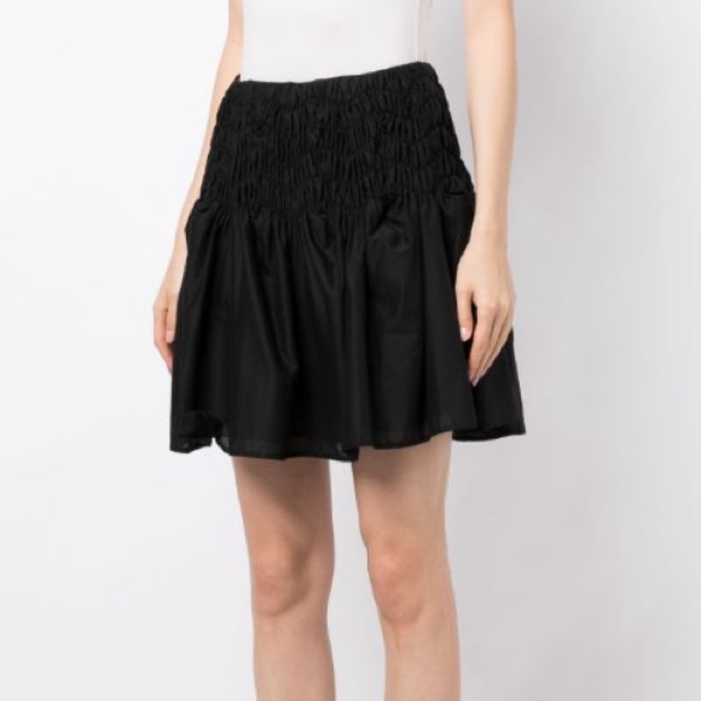 Merlette smocked cotton mini skirt